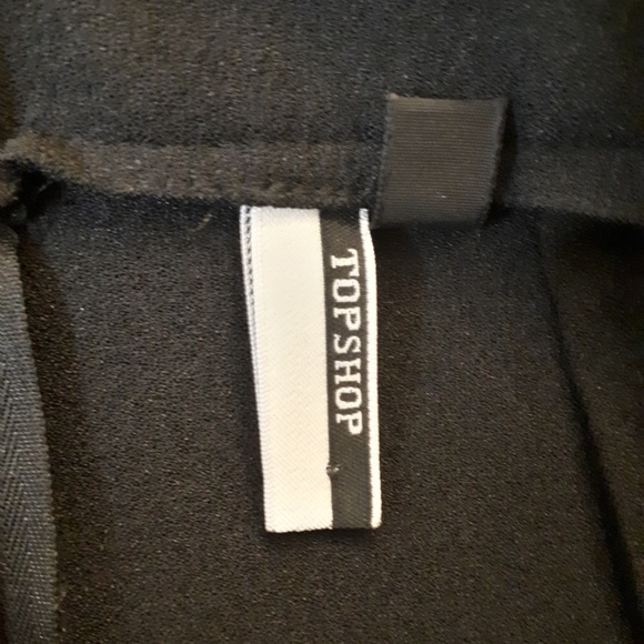 Topshop Belted Pencil Skirt Black Front Slit Sz 6 - Picture 4 of 5